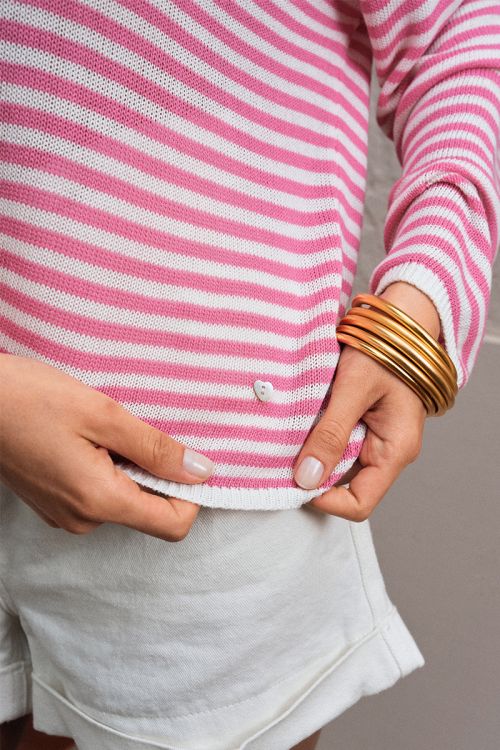Long-sleeved knit, sailor shirt