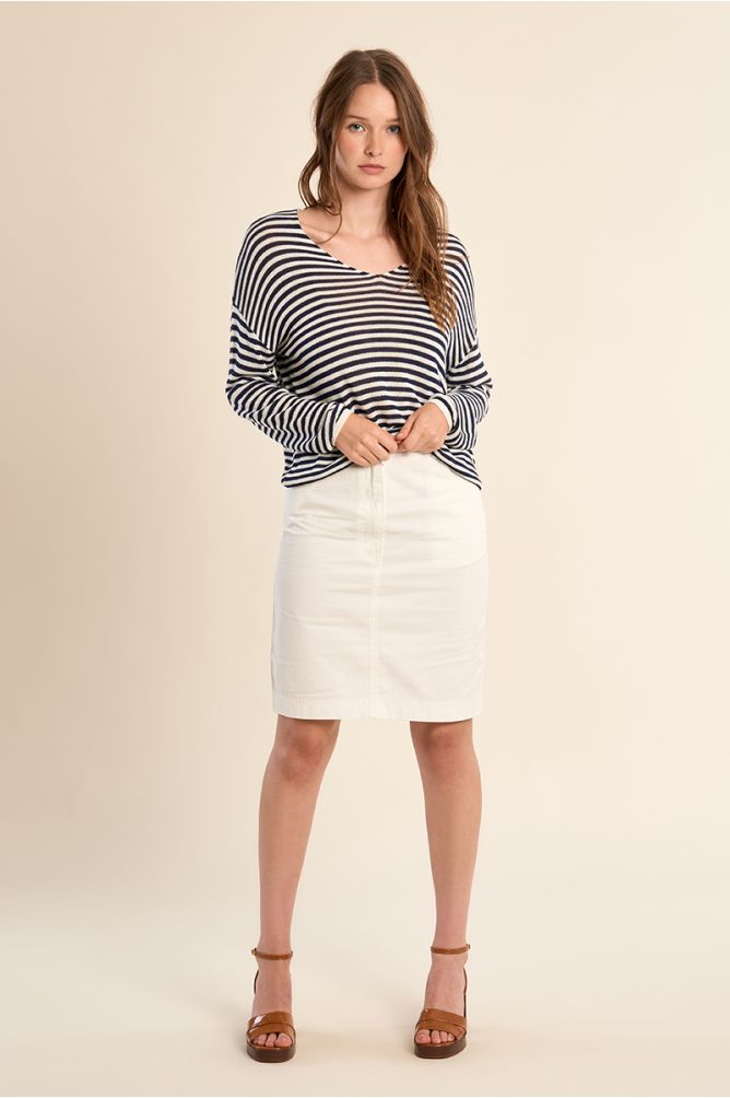 Long-sleeved knit, sailor shirt
