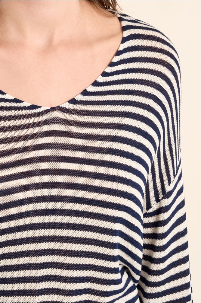 Long-sleeved knit, sailor shirt