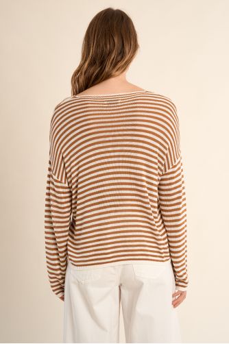 Jersey de mujer de manga larga, estampado rayas.