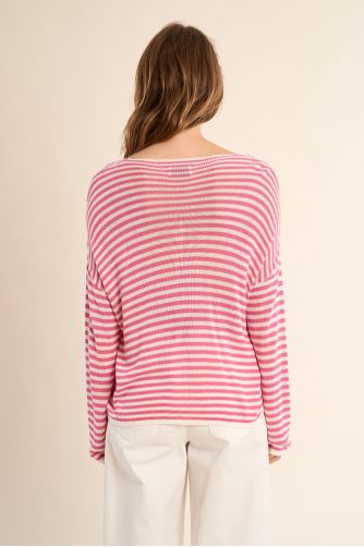 Jersey de mujer de manga larga, estampado rayas.