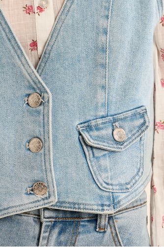 Denim jacket, V-neck