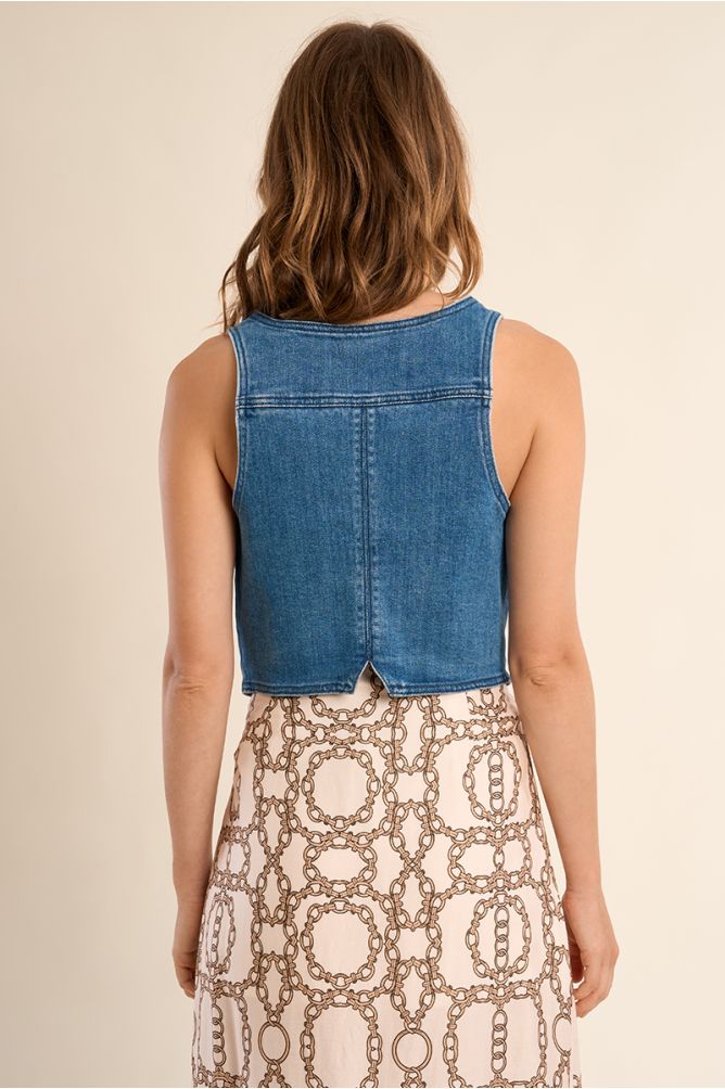 Veston en denim, col V