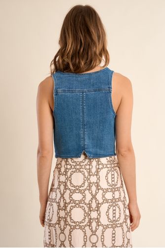 Veston en denim, col V