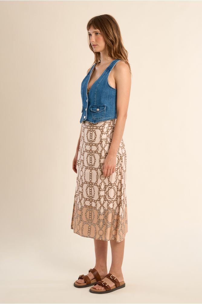 Veston en denim, col V