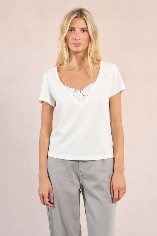 T-shirt décontracté avec détails brodés