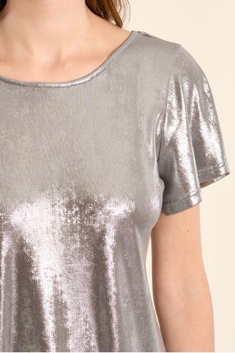 Halter T-shirt, metallic effect