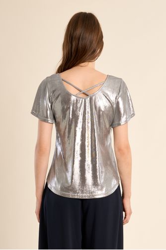Halter T-shirt, metallic effect