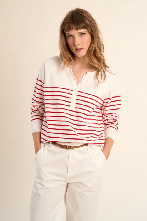 Jersey de mujer de manga larga, estampado rayas.
