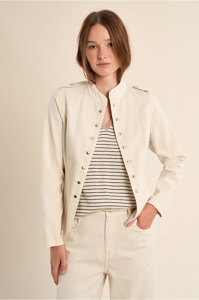 Chaqueta de mujer vaquera, estilo militar.