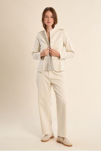 Chaqueta de mujer vaquera, estilo militar.