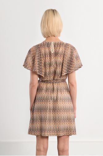 Vestido de manga corta mariposa, estampado multicolor.