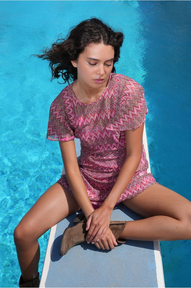 Robe mini ceinturée