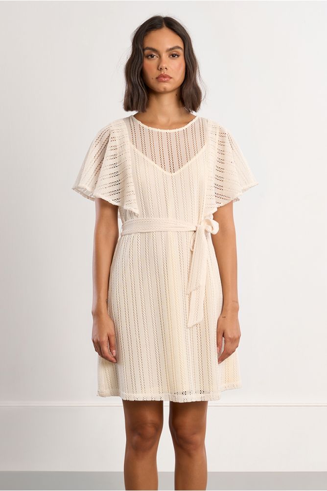 Openwork knit mini dress