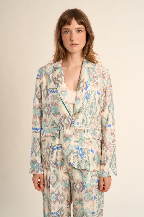 Straight printed blazer