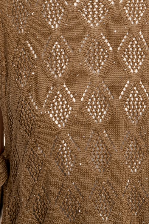 Jersey de mujer de manga sisa, detalle lazadas.