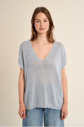 Pull sans manches en maille irisée