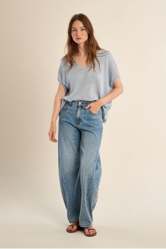 Pull sans manches en maille irisée