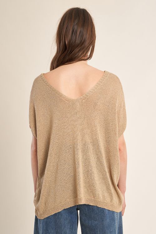 Iridescent knit sleeveless sweater