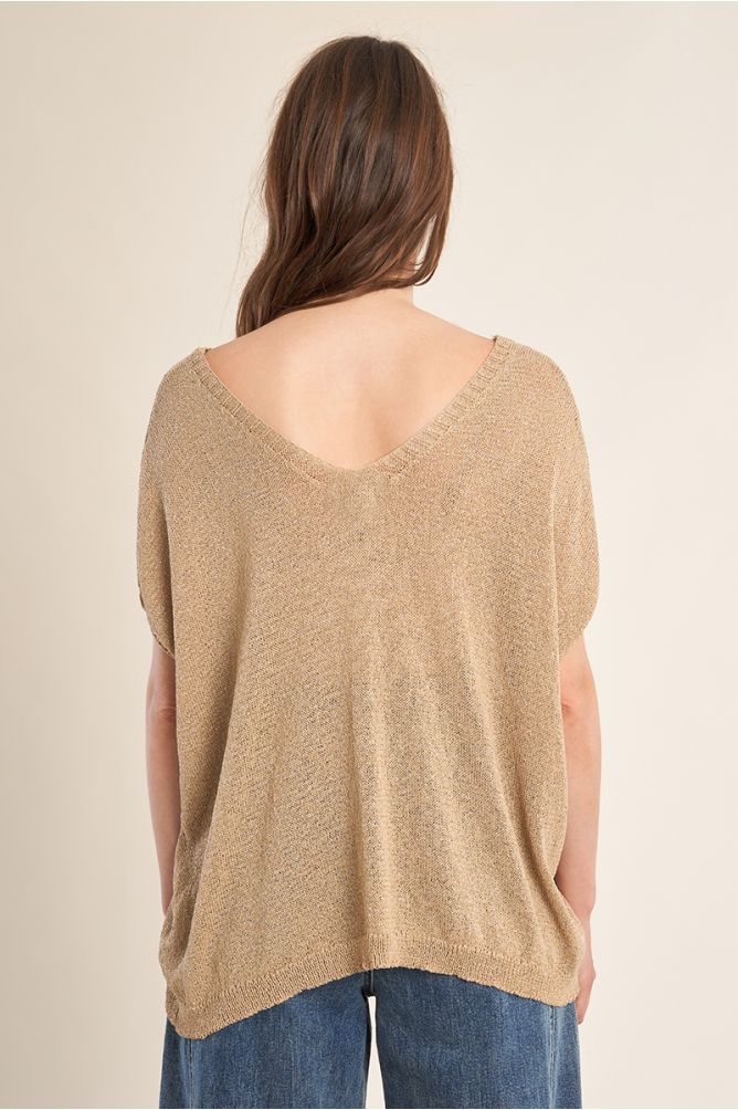 Iridescent knit sleeveless sweater