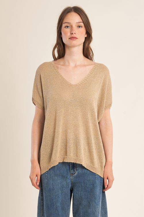 Pull sans manches en maille irisée