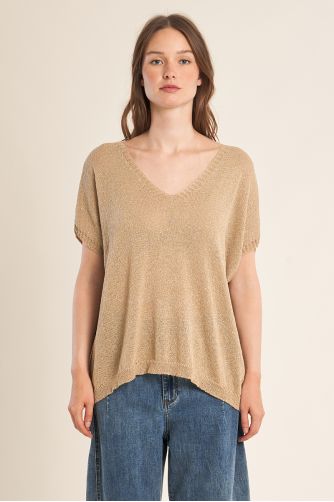 Iridescent knit sleeveless sweater