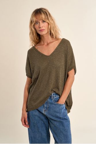 Iridescent knit sleeveless sweater