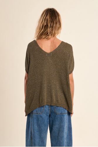 Iridescent knit sleeveless sweater