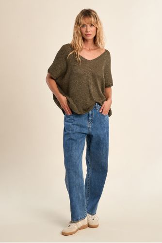 Iridescent knit sleeveless sweater