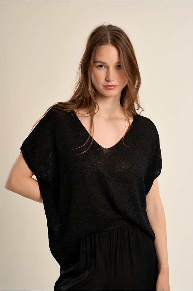 Pull sans manches en maille irisée