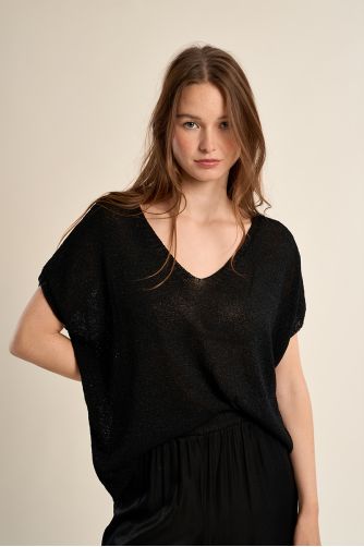 Pull sans manches en maille irisée