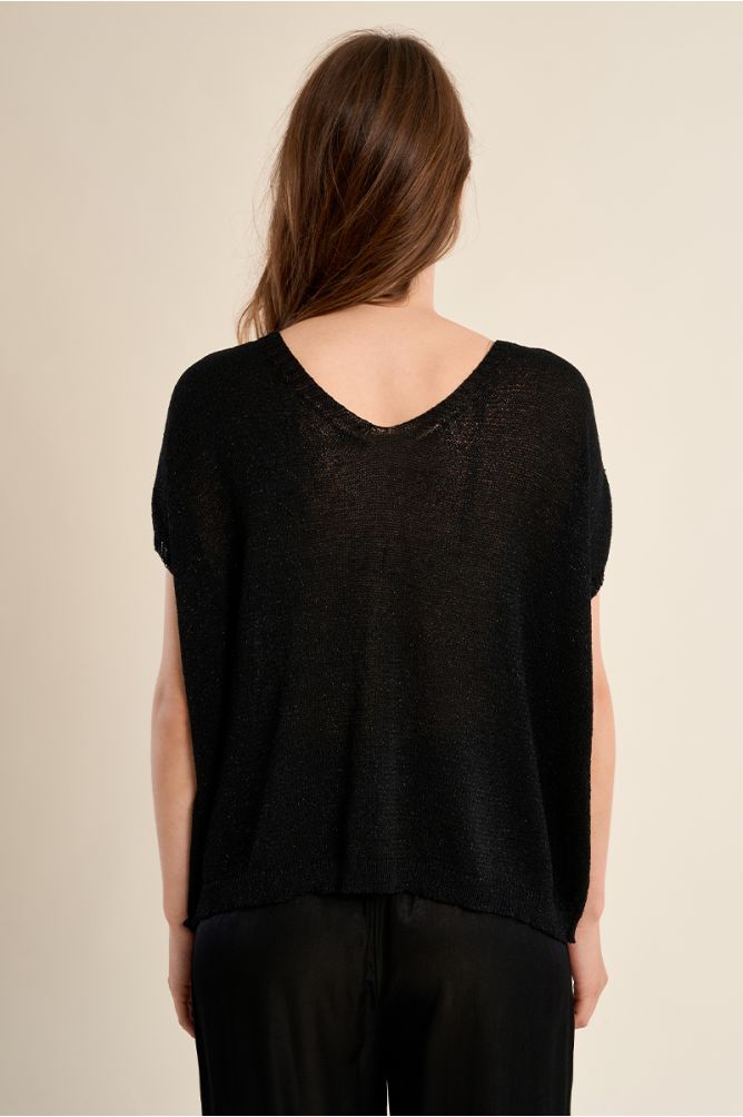 Pull sans manches en maille irisée