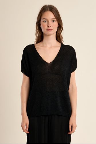 Pull sans manches en maille irisée