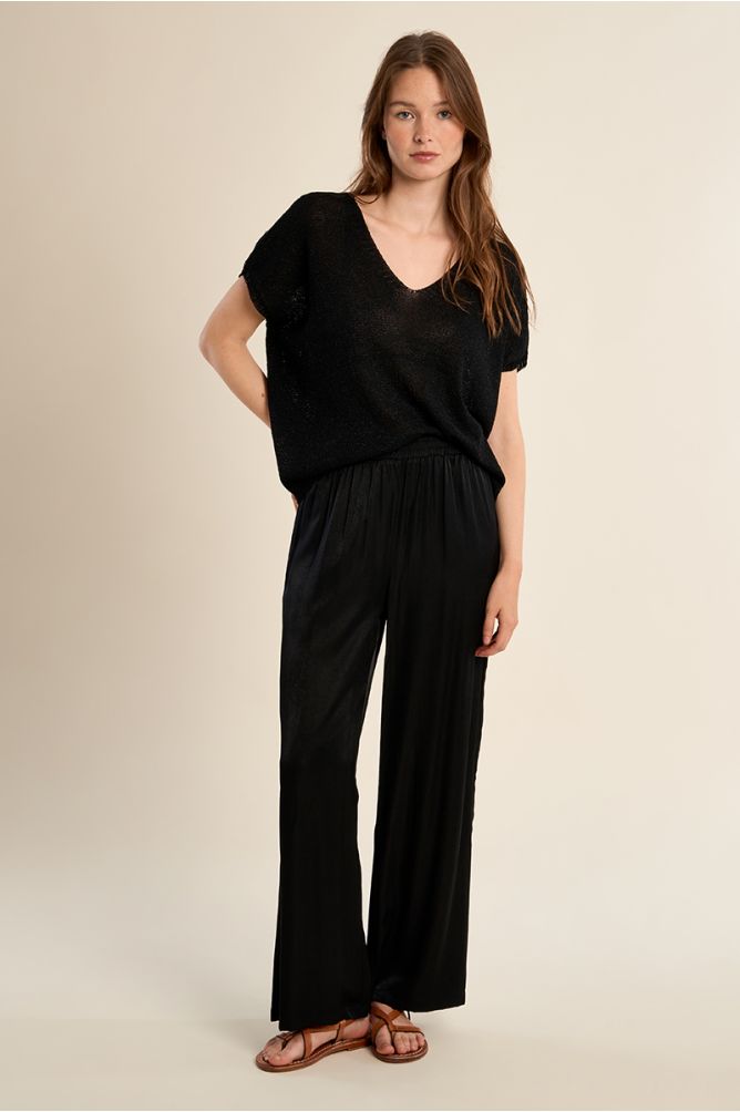 Jersey de mujer de manga murcielago, detalle brillo.