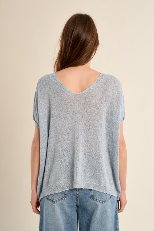 Pull sans manches en maille irisée