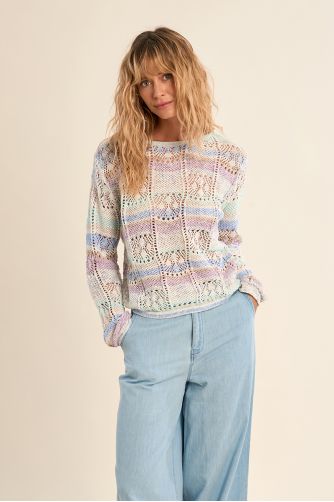 Pull en maille rayé