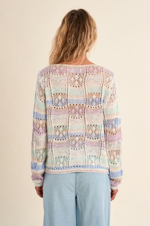 Jersey de mujer de manga larga, estampado rayas.