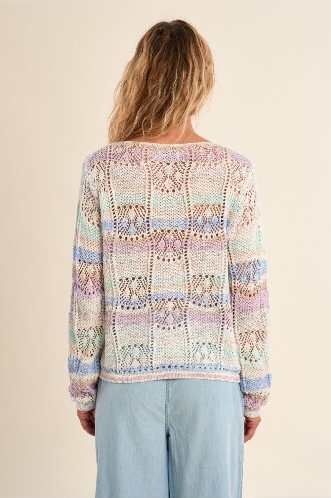 Jersey de mujer de manga larga, estampado rayas.