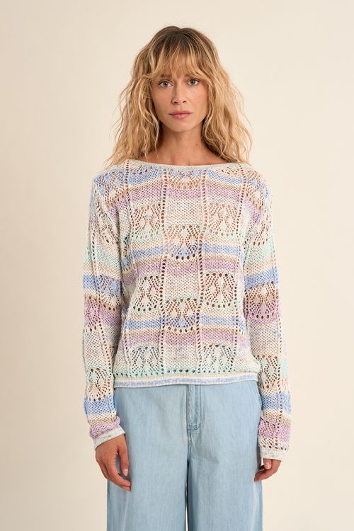 Pull en maille rayé