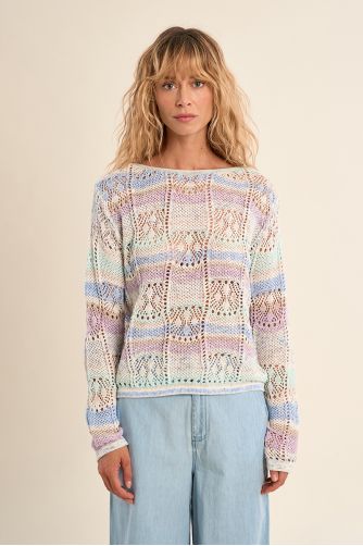 Pull en maille rayé