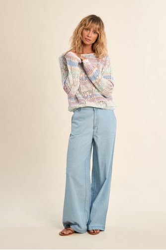 Pull en maille rayé