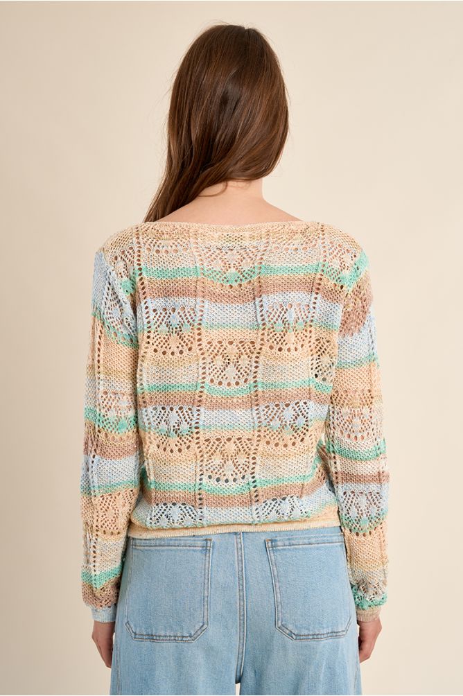 Pull en maille rayé