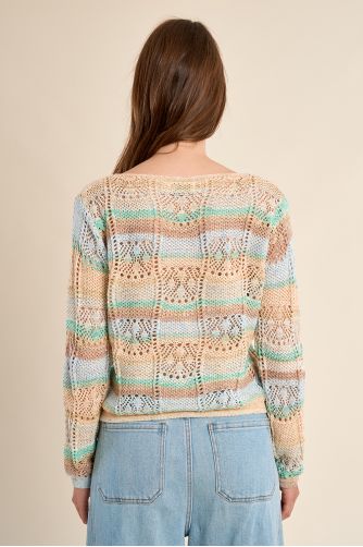 Jersey de mujer de manga larga, estampado rayas.