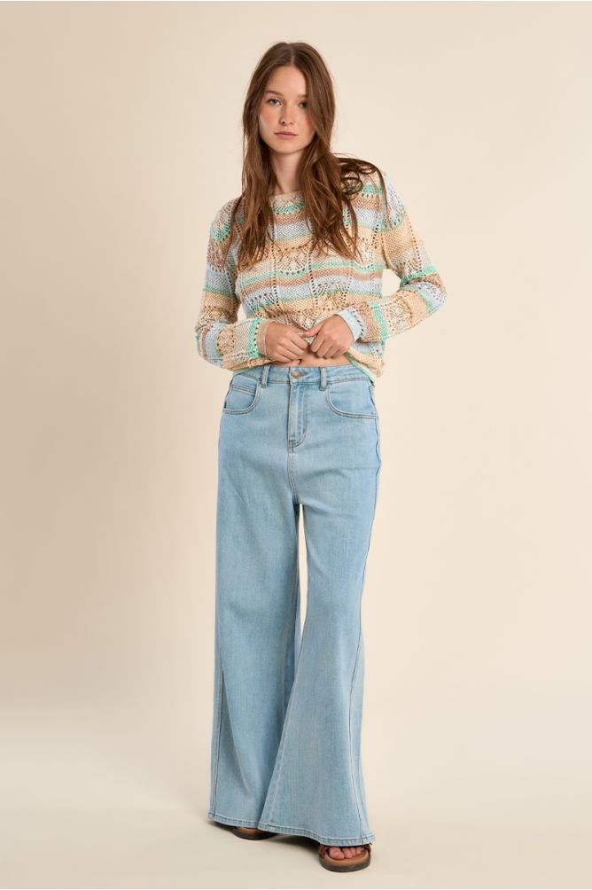 Pull en maille rayé