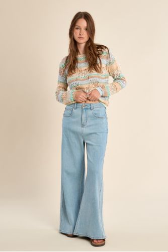 Pull en maille rayé