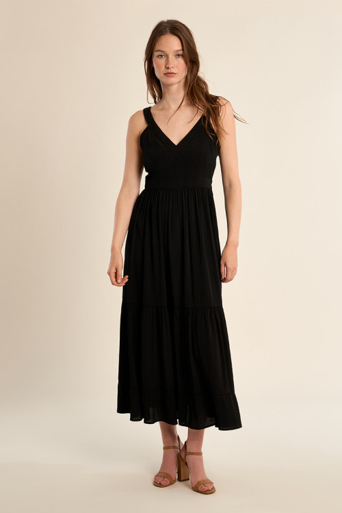Robe longue à volants