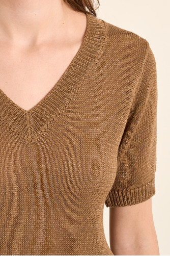 Pull en maille manches courtes