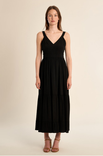 Robe longue à volants