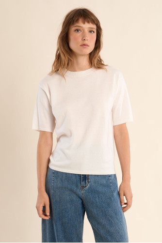 Jersey de mujer de manga corta, liso.