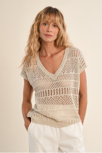 Knitted T-shirt, casual